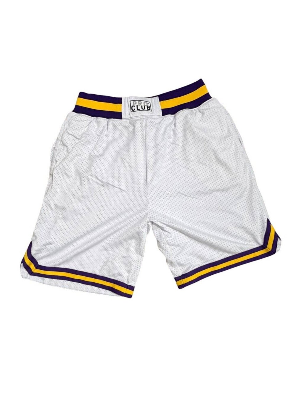 Pro Club Heavy Weight Mesh Shorts White Purple Gold Medium